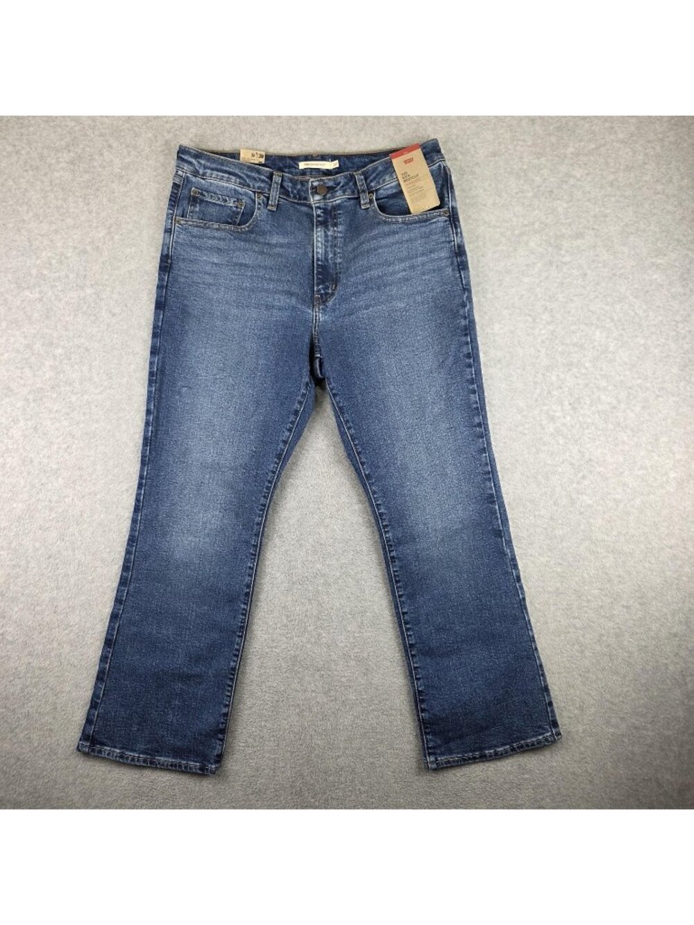 Levi's 725 High Rise Kick Bootcut Jeans Womens 32 Medium Wash Stretch New